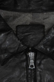 ISAMU KATAYAMA BACKLASH - "Garment-dyed" shoulder leather rider jacket