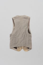 14TH ADDICTION - Silk and linen vest with carved buttons