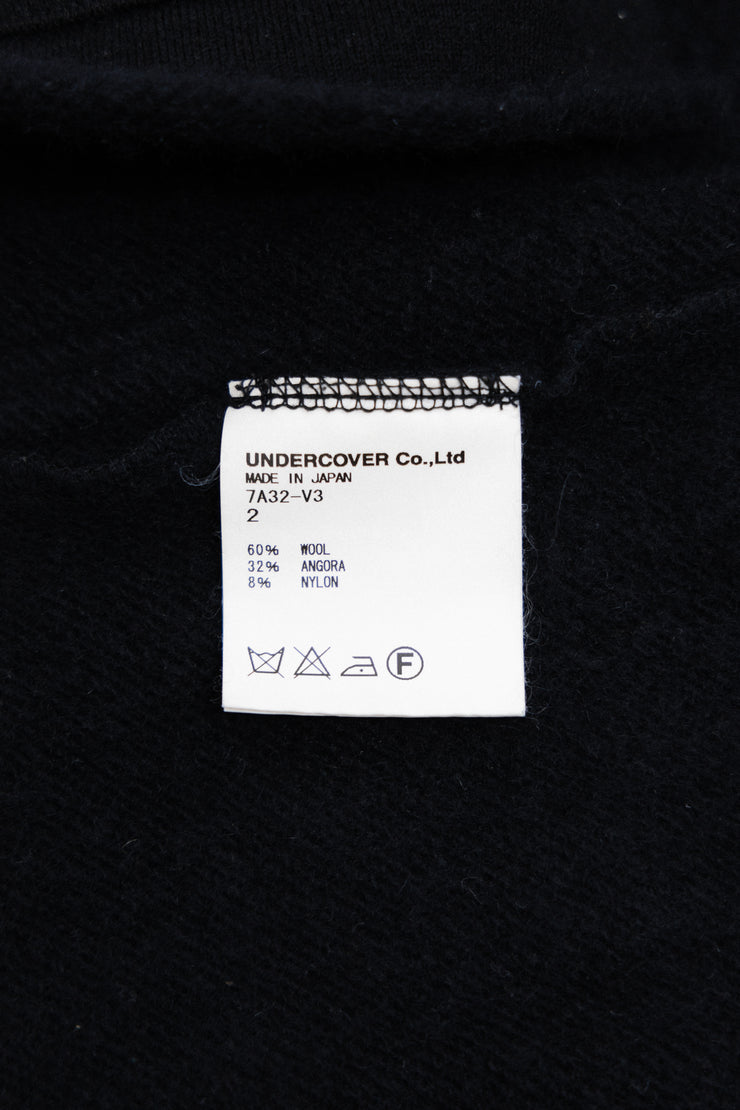 UNDERCOVER - FW07 "Knit" Wool and angora sleeveless hoodie