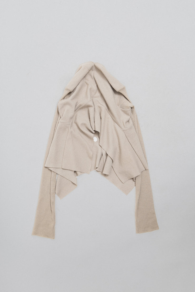 RICK OWENS - SS06 "TUNGSTEN" Cashmere cardigan with circle cutouts