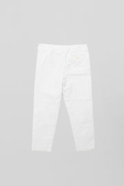 ANN DEMEULEMEESTER - SS03 White cotton pants with a waist strap