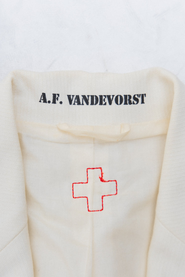 A.F VANDEVORST - FW04 Cotton jacket with signature red piping (runway)