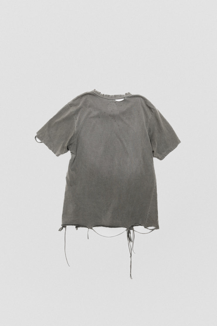 UNDERCOVER - SS03 "Scab" Giz print cotton tee with slashed hems