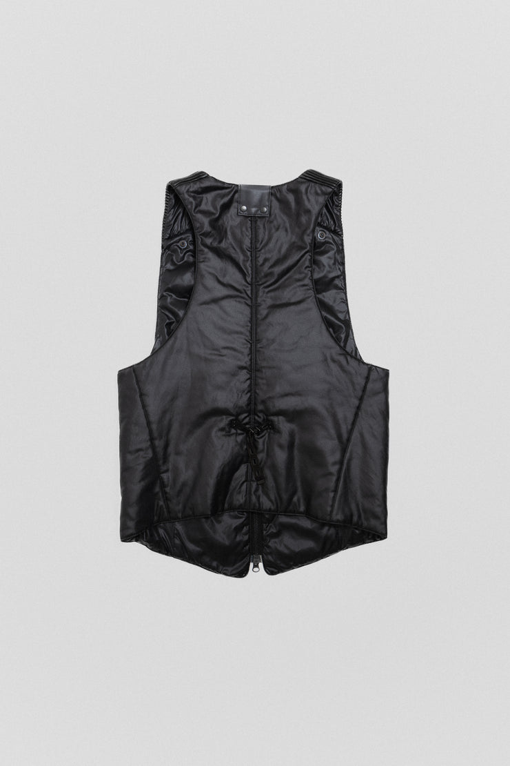L.G.B - Padded nylon zip up vest with shoulder details