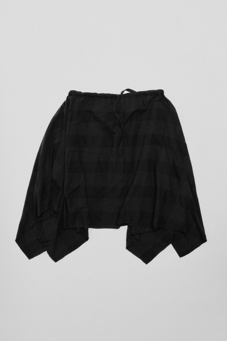 COMME DES GARCONS - Checkered wool skirt with drawstrings (1980&