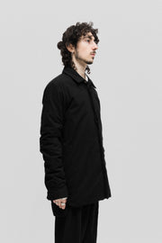 ANN DEMEULEMEESTER - Padded cotton coat with a shirt collar and hidden button up closure