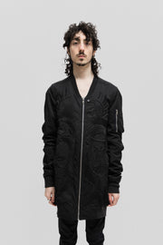 RICK OWENS - SS15 "Faun" Messiah cotton flight jacket with exclusive embroidered design by Benoit Barnay in hommage to Rick Owens and Michèle Lamy
