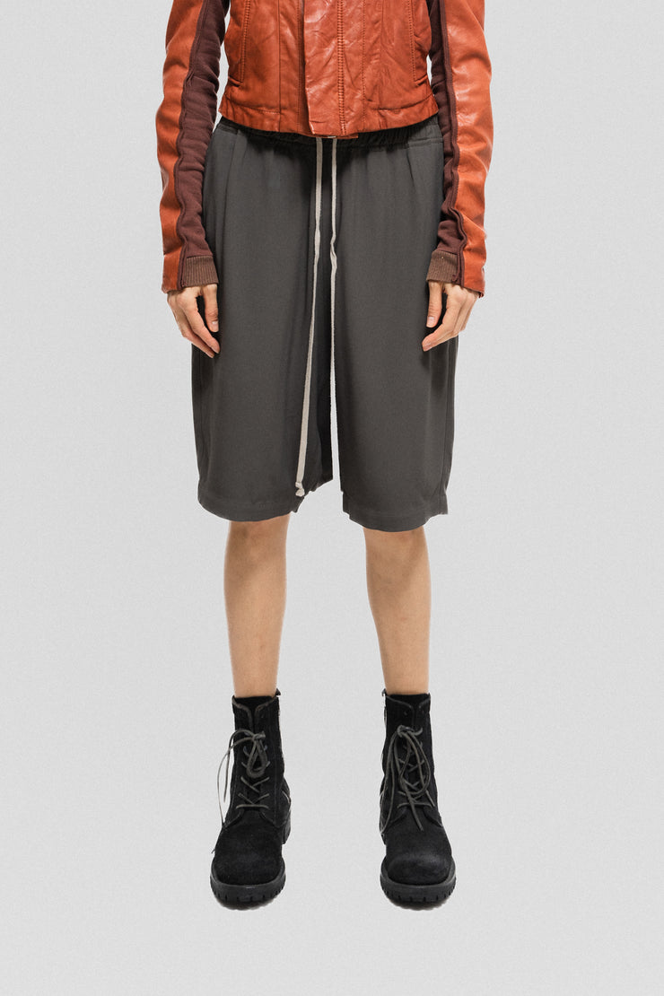 RICK OWENS - FW16 "MASTODON" Low crotch shorts with drawstrings