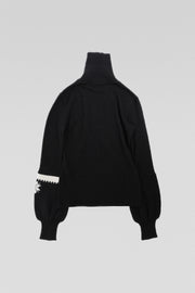 YOHJI YAMAMOTO - FW04 Wool sweater with balloon sleeves and snowflake detail