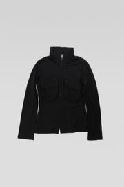 YOHJI YAMAMOTO - FW04 Wool zip up sweater with big chest pockets