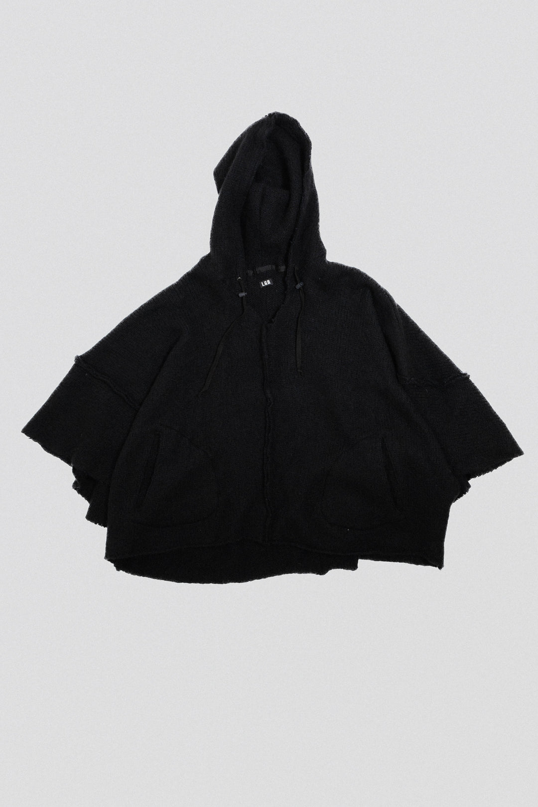 L.G.B - Alpaca wool oversized poncho hoodie – L'OBSCUR