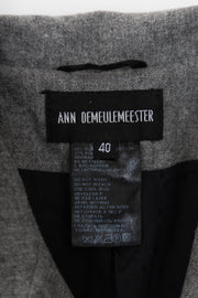 ANN DEMEULEMEESTER - FW06/07 Wool coat with side buttoning and a ruched bottom