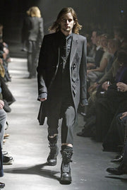 NUMBER (N)INE - FW06 "Noir" Button up waistcoat with patch detail (runway)