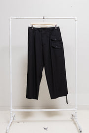 YOHJI YAMAMOTO POUR HOMME - SS19 Double pocket wide gabardine wool pants