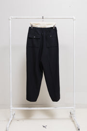 YOHJI YAMAMOTO Y'S FOR MEN - Wide gabardine wool pants with elastic waist