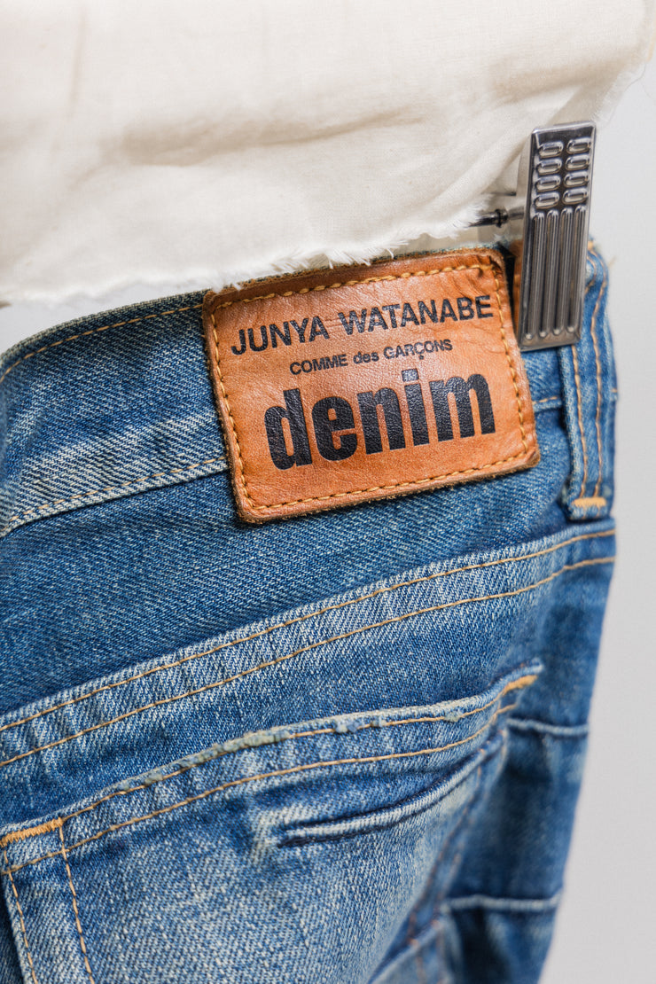 JUNYA WATANABE - FW06 Long flared denim siren skirt with studs