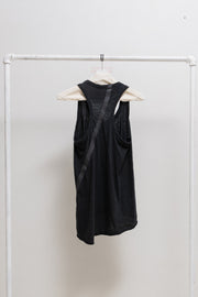 ISAAC SELLAM - Textured cotton tank top with rubber taped seams