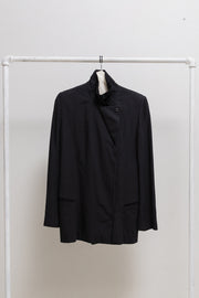 ANN DEMEULEMEESTER - FW01 Lightweight high neck jacket with padded shoulders