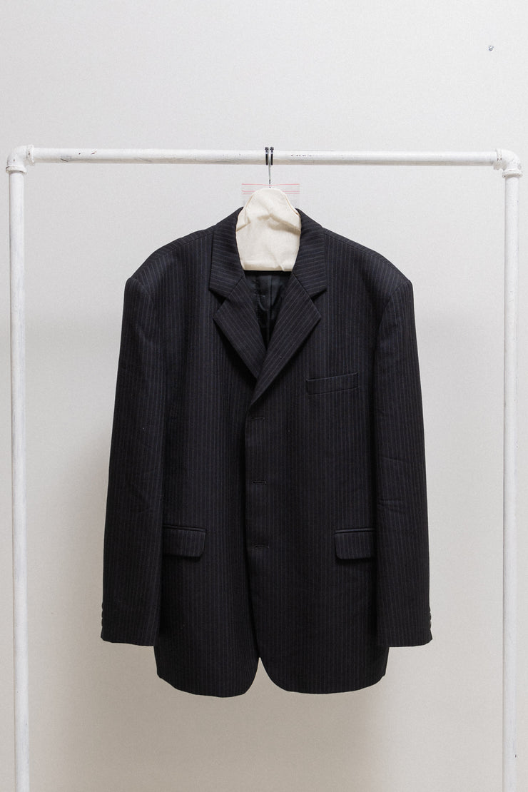 YOHJI YAMAMOTO POUR HOMME - Late 80’s / early 90’s Wool pinstripe costume jacket with padded shoulders