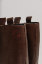 A.F VANDEVORST - Signature brown leather riding boots