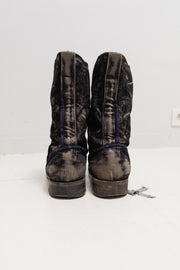 UNDERCOVER - FW04/SS05 "But beautiful" Faded velvet cotton lace up boots