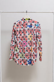 COMME DES GARCONS HOMME PLUS - SS06 "Rip&Tongue" Rolling Stones polka dot shirt with inside out details (runway)