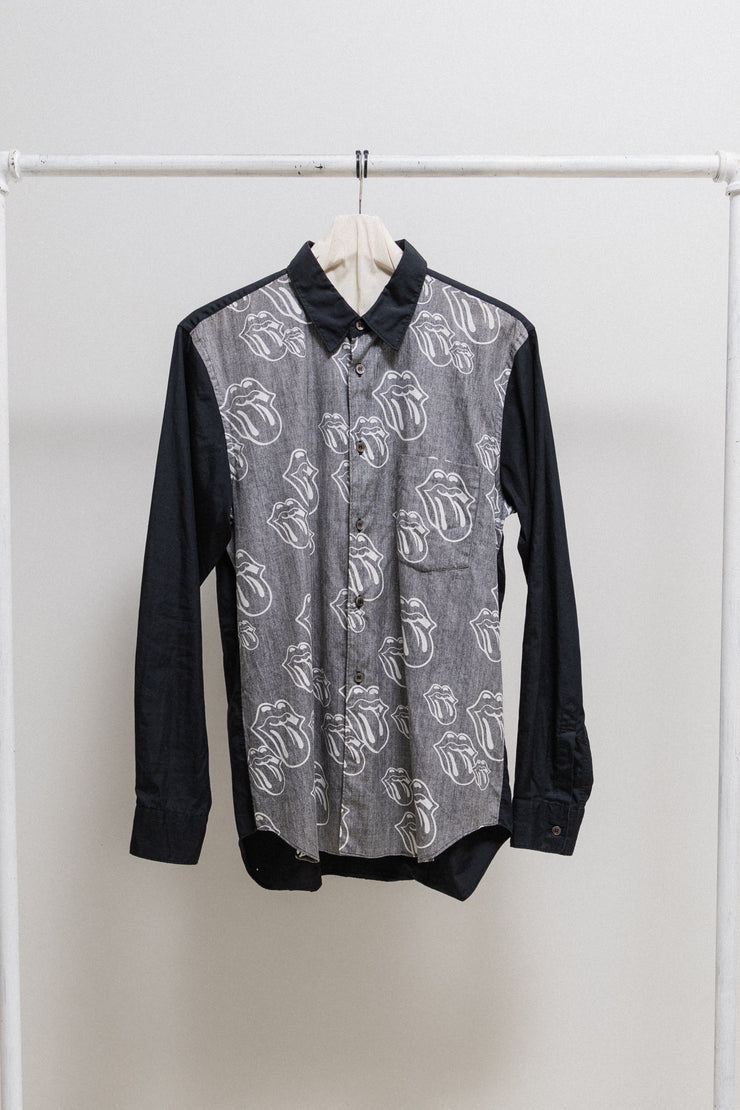 COMME DES GARCONS HOMME PLUS - SS06 "Rip&Tongue" Rolling Stones logo patterned shirt