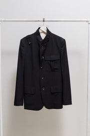 YOHJI YAMAMOTO REGULATION - 6B gabardine wool jacket with military details