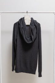 ANN DEMEULEMEESTER - Elongated wool sweater with braided high neck