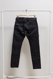 BLACKMEANS - Thick cotton pants with flap pockets, zippers and strap details