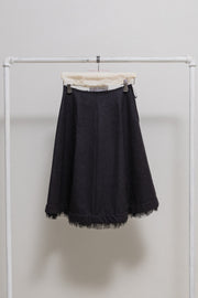 COMME DES GARCONS - FW05 "Broken Bride" Flared wool skirt with ruffled edges