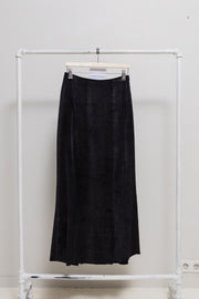 ANN DEMEULEMEESTER - Silk and cotton velvet corduroy maxi skirt (probably fall 1996)