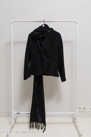 YOHJI YAMAMOTO - FW08 Wool/cashmere button up jacket with flared hems and scarf collar