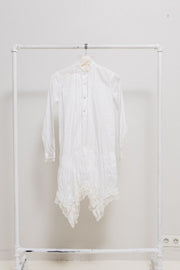 JUNYA WATANABE - FW05 Cotton poplin shirt dress with lace trim and detailed buttones