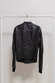 RICK OWENS - FW10 “GLEAM” Lamb leather jacket with ribbed cuffs