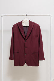 COMME DES GARCONS HOMME PLUS - Burgundy red hooded costume jacket