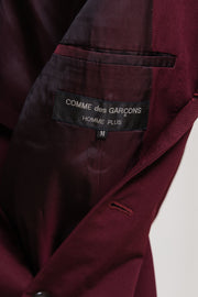 COMME DES GARCONS HOMME PLUS - Burgundy red hooded costume jacket