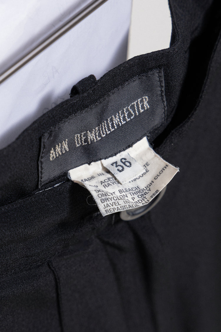 ANN DEMEULEMEESTER - Early 90's Long pocket skirt with front and