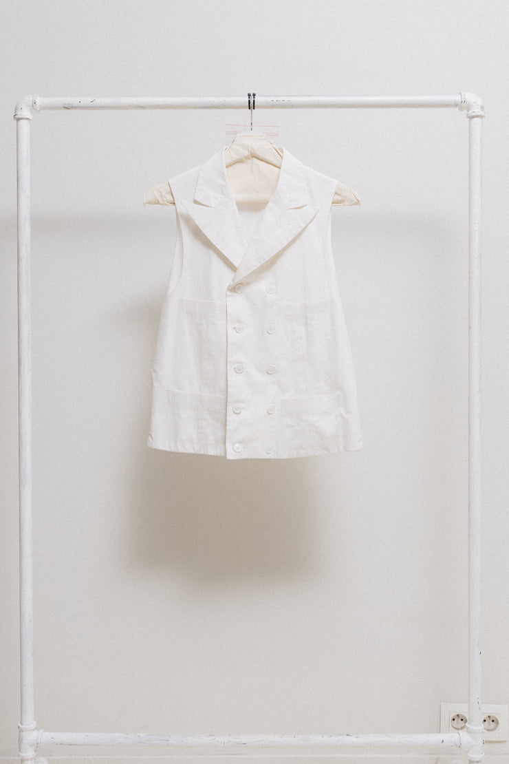 COMME DES GARCONS HOMME PLUS - SS16 White cotton vest