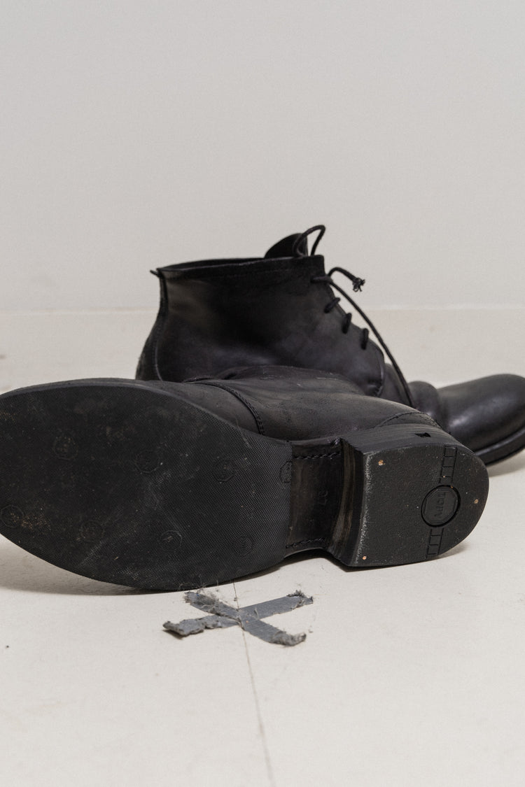 LAYER - 0 - Shell cordovan leather ankle boots – L'OBSCUR