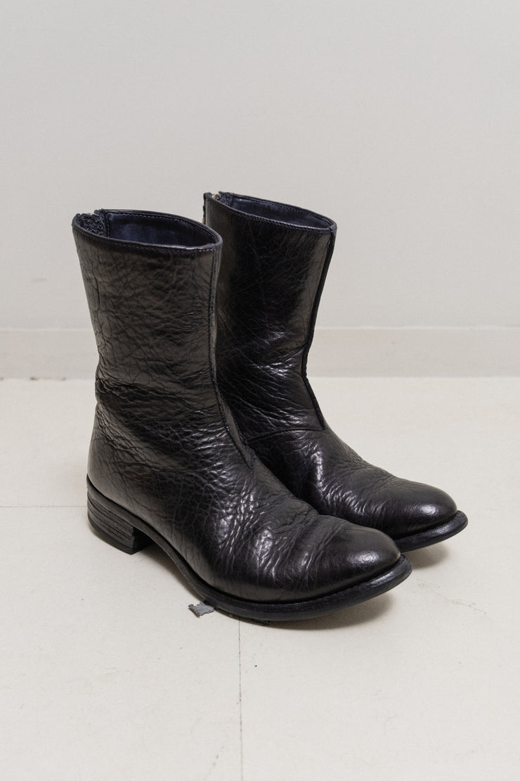 CAROL CHRISTIAN POELL - Object dyed bison leather Tornado zip boots (white dyed black)