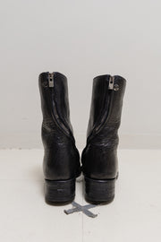 CAROL CHRISTIAN POELL - Object dyed bison leather Tornado zip boots (white dyed black)