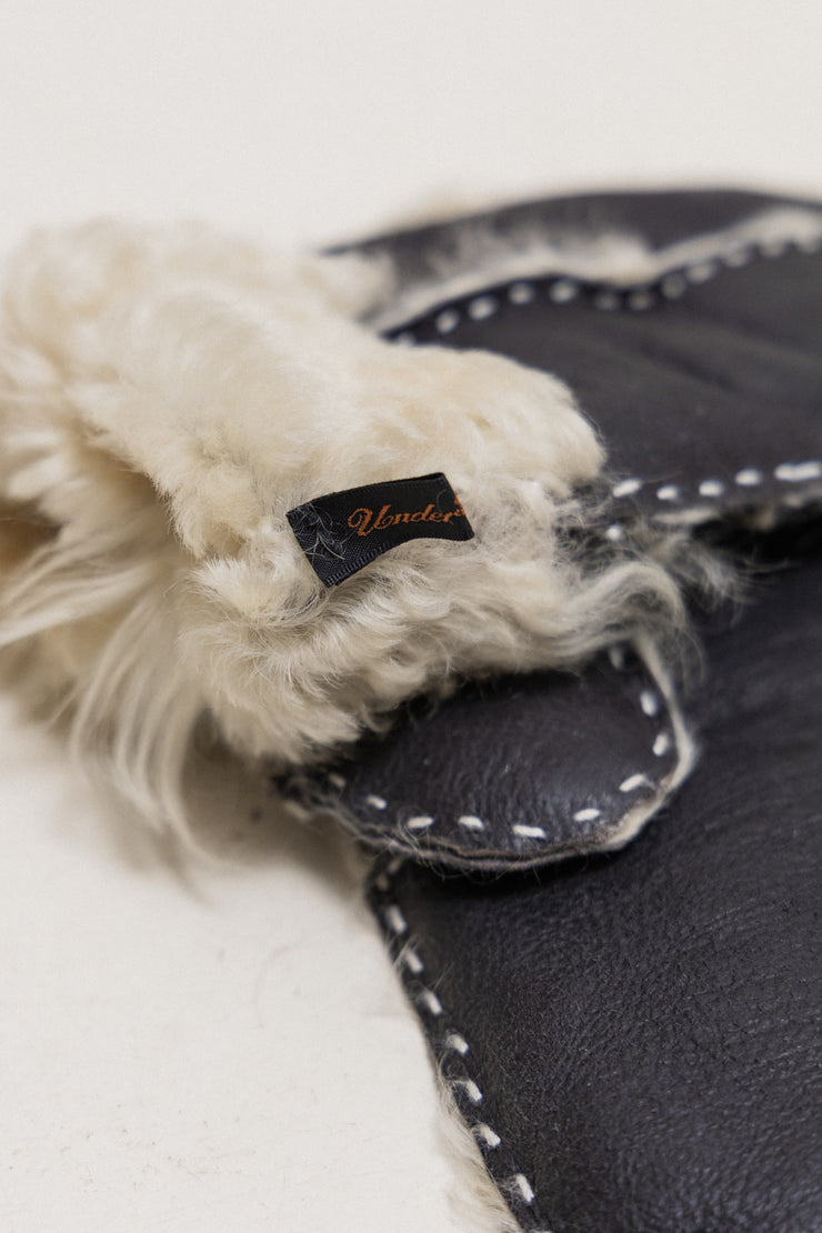 UNDERCOVER - Shearling leather gloves with stitching details