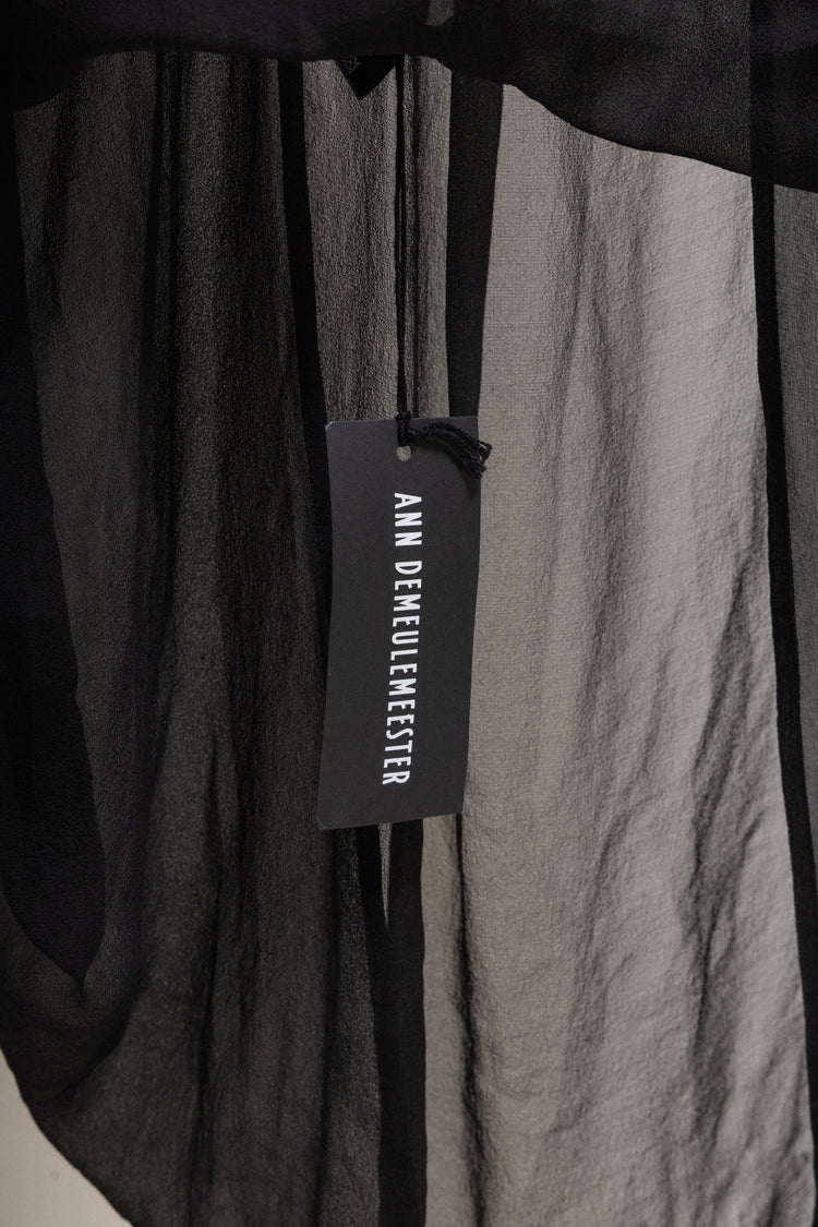 ANN DEMEULEMEESTER - FW07 Silk double layer cape/top with pattern