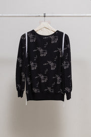 UNDERCOVER - FW02 “Witch’s cell division” Unicorn printed sweater with ribbons