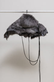 SHARE SPIRIT - Sheep fur collar with long leather straps