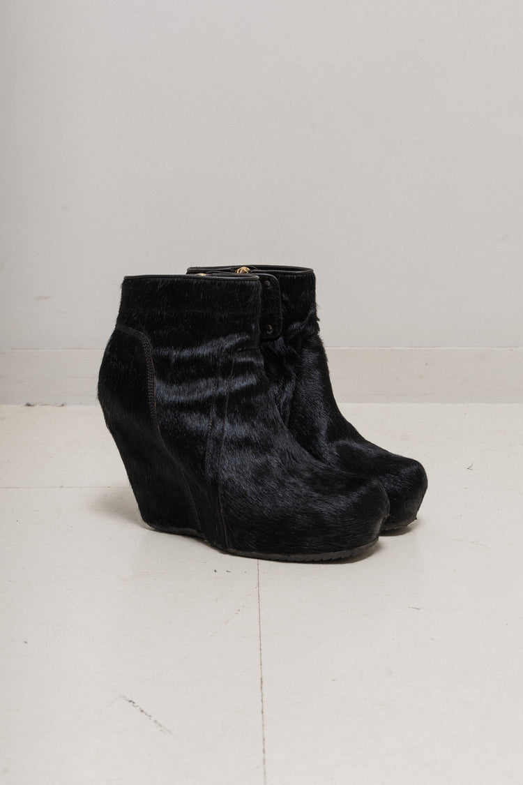 RICK OWENS - Pony hair wedge boots – L'OBSCUR