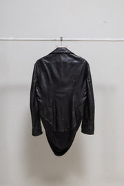 (Pre Sale) YOHJI YAMAMOTO - FW07 Leather and silk jacket forming a back tail (runway)