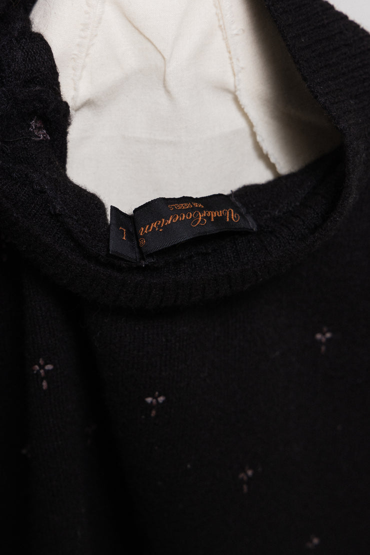 (Pre Sale) UNDERCOVER - FW02 “Witch’s cell division” Wool turtleneck with cross pattern and velvet piping