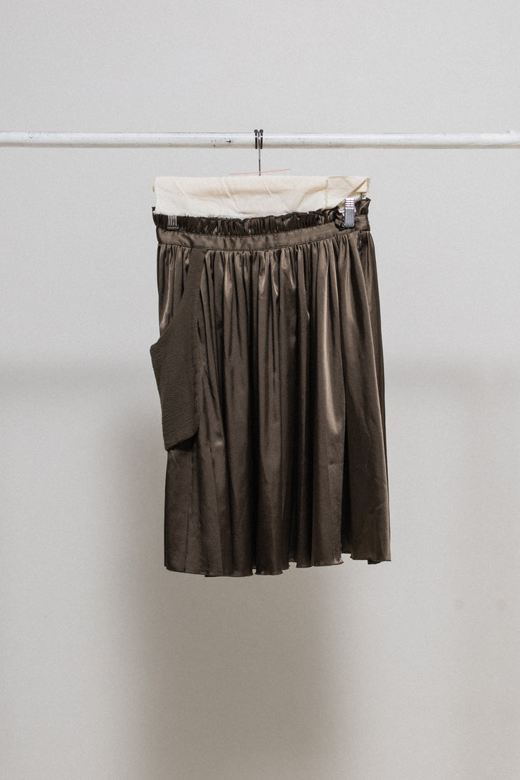 UNDERCOVER - SS04 "Languid" Silky pleated skirt with side waist pocket (runway)